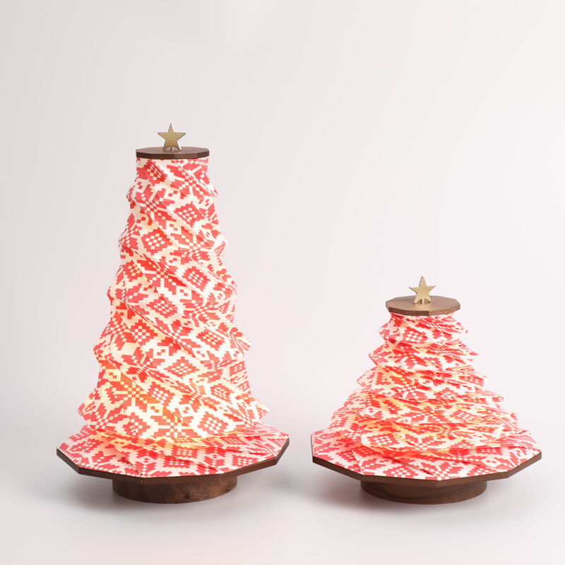 Lampada a forma di albero di Natale in carta Tyvek pieghevole per decorazioni domestiche
