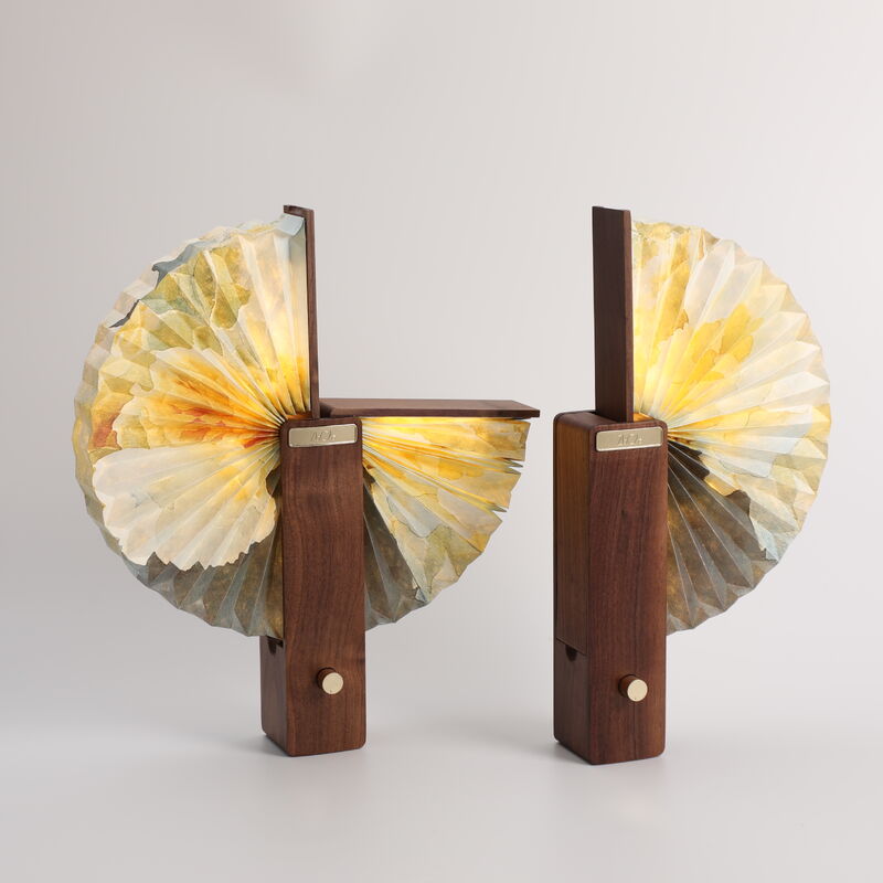 Lampada da notte in carta pieghevole magnetica in noce a forma di farfalla per negozio di musei ODM