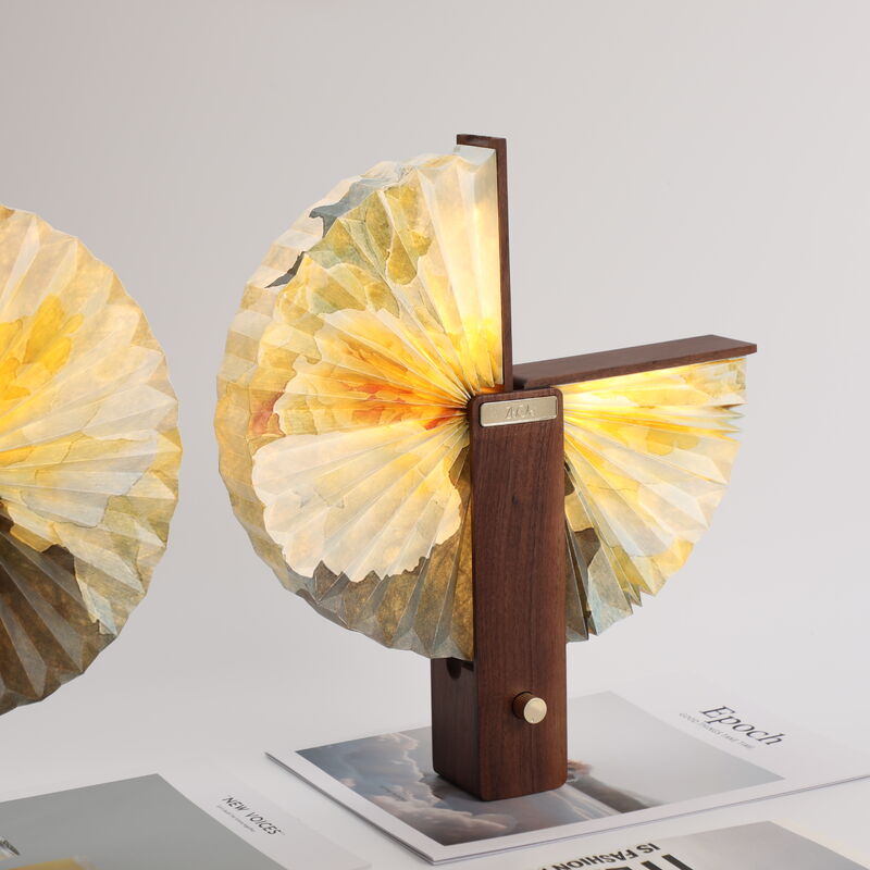 Lampada da notte in carta pieghevole magnetica in noce a forma di farfalla per negozio di musei ODM