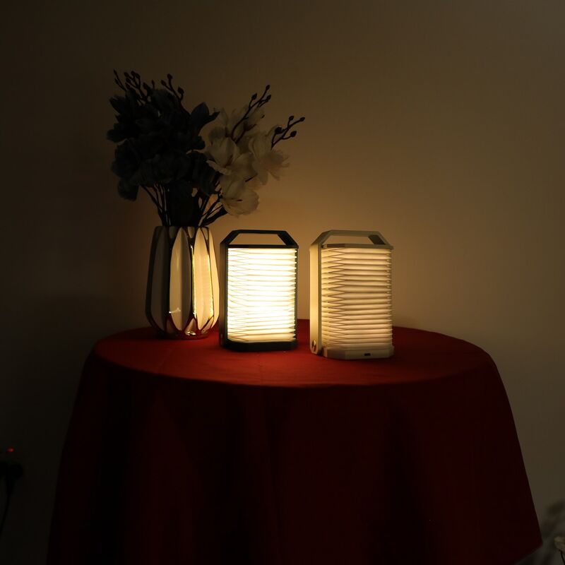 Lampada da tavolo a fisarmonica scultorea in carta giapponese, luce notturna, decorazione per la casa, OEM
