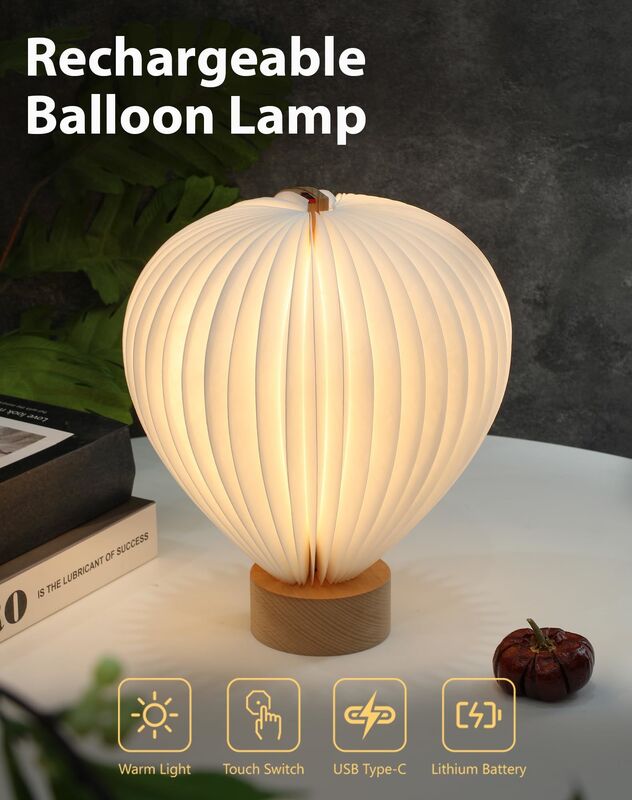 Pendente origami Pallone d'aria calda Lampada di carta Controllo touch senza fili