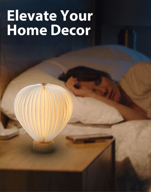 RGB LED ricaricabile senza fili pallone d'aria calda lampada di carta Origami Luce notturna da scrivania