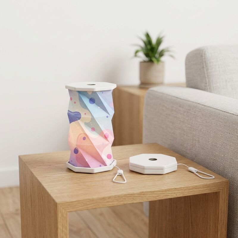 Lampada da scrivania ricaricabile in carta origami mini rotante E26 con controllo touch, regalo di compleanno