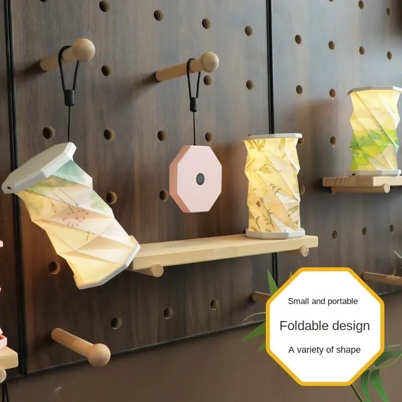 Mini Touch LED Lampada Rotante Pieghevole in Carta Bianca Dimmerabile per Camera da Letto dei Bambini