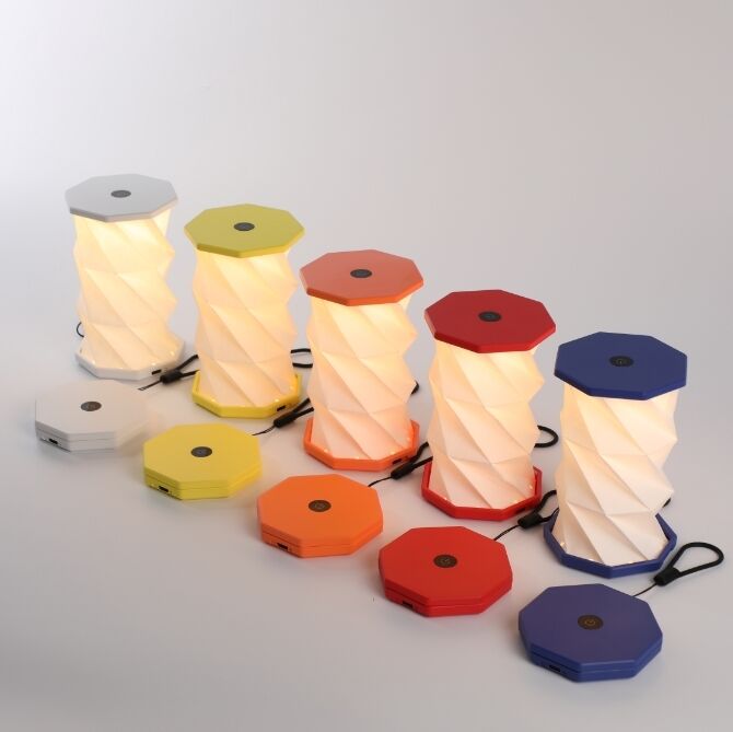 Mini Touch LED Lampada Rotante Pieghevole in Carta Bianca Dimmerabile per Camera da Letto dei Bambini