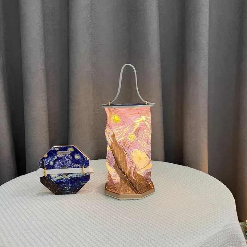 Lampada pieghevole in carta geometrica Mini Decorazione LED Regali promozionali 3500K OEM
