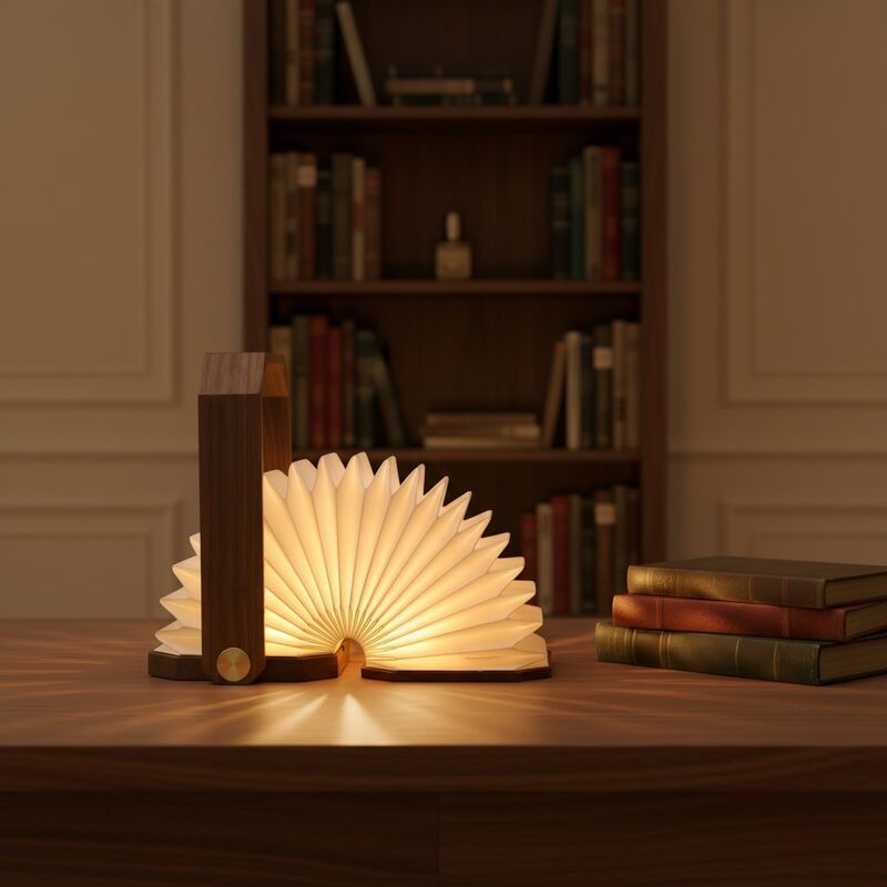 Lampada da lettura a fisarmonica a LED portatile in legno Ginkgo 4100K ecologica