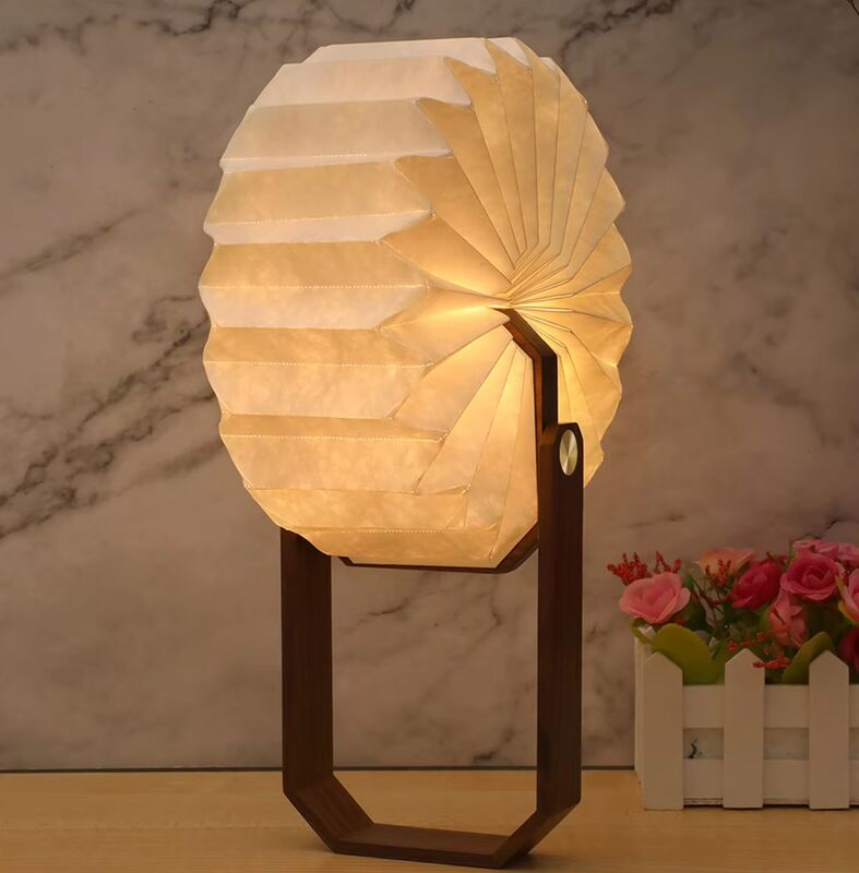 Lampada da lettura a fisarmonica a LED portatile in legno Ginkgo 4100K ecologica