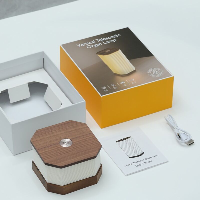 Lampada da terra a fisarmonica intelligente ODM Gingko con LED in legno per lettura in camera da letto