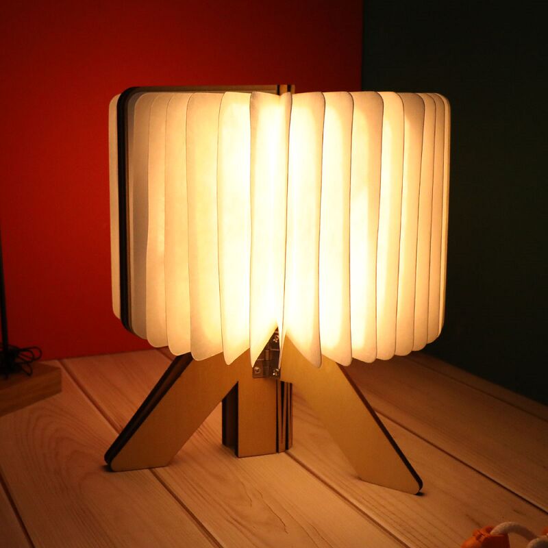 Ricaricabile Origami pieghevole luce lampada da tavolo di carta rotonda Decorazione domestica