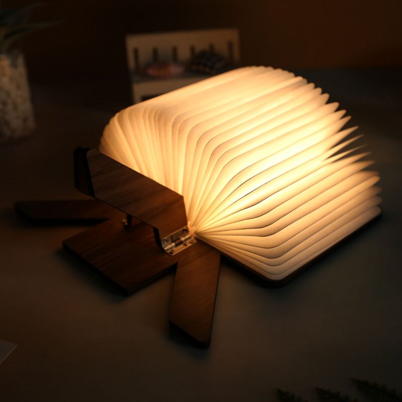 Ricaricabile Origami pieghevole luce lampada da tavolo di carta rotonda Decorazione domestica