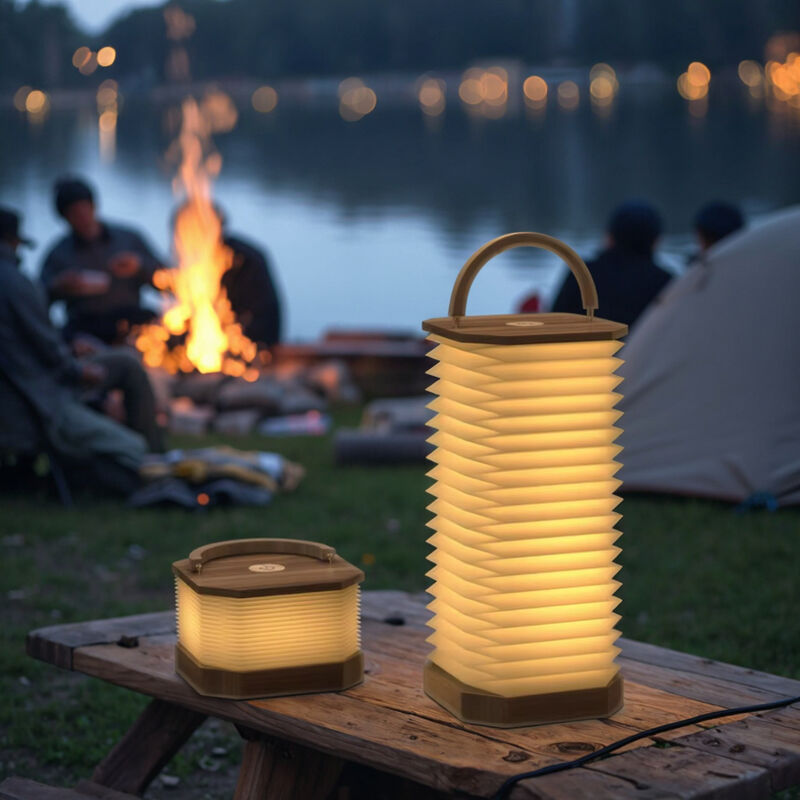 6V Lampada a fisarmonica da campeggio Portatile Pieghevole LED Touch Luce Calda