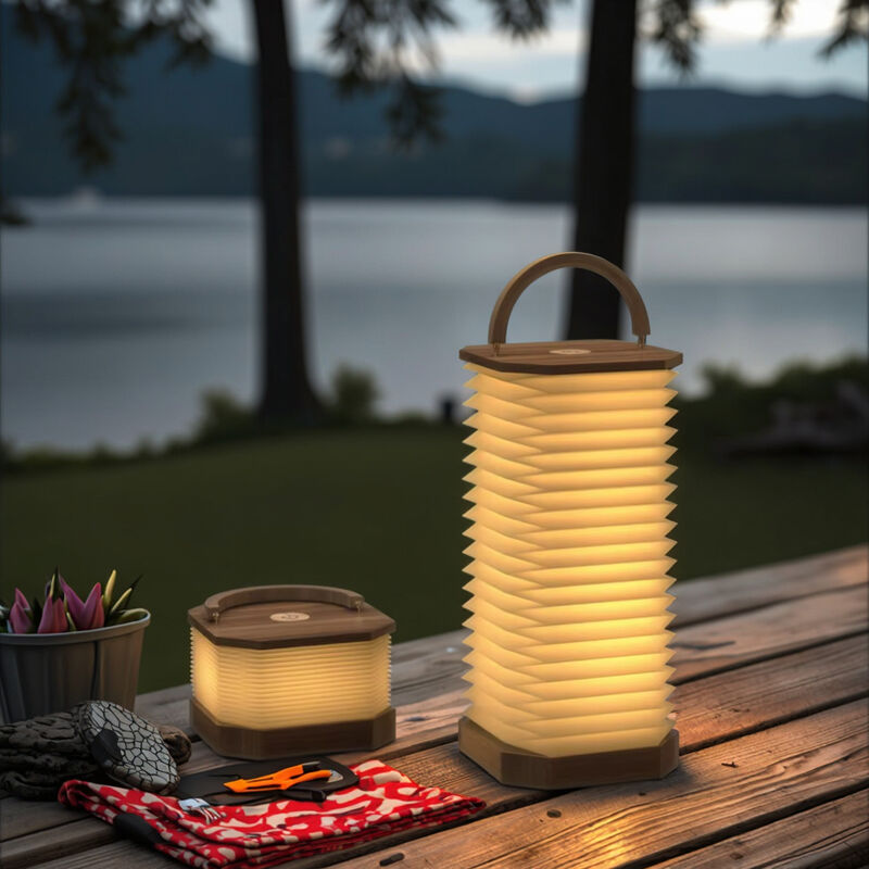 6V Lampada a fisarmonica da campeggio Portatile Pieghevole LED Touch Luce Calda