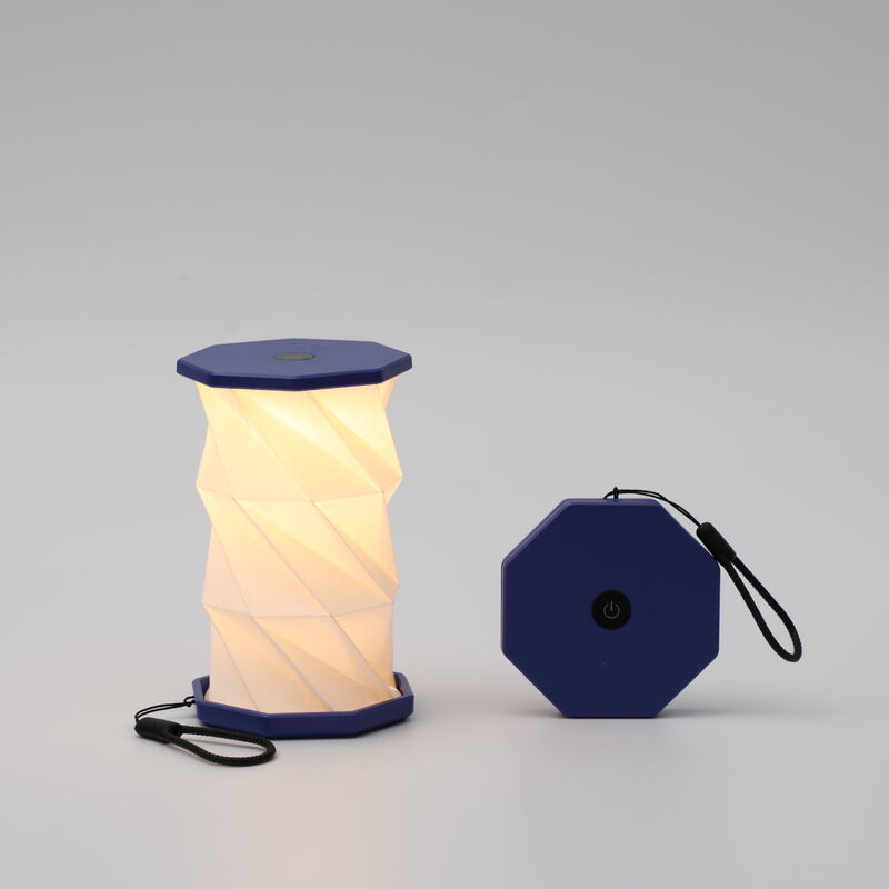 Lampada rotante in carta personalizzata con luce USB, pieghevole, colori macaron
