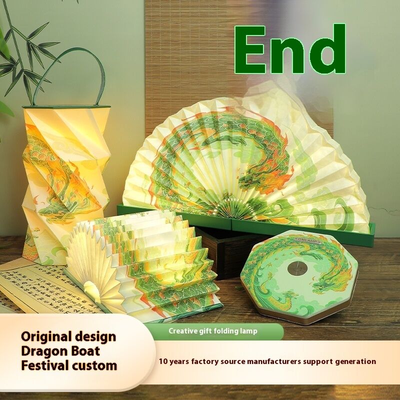 3500K Scrivania Origami Carta Rimpicciolita Quadratura Lampada a Pavimento Rotante Dragon Boat Printing