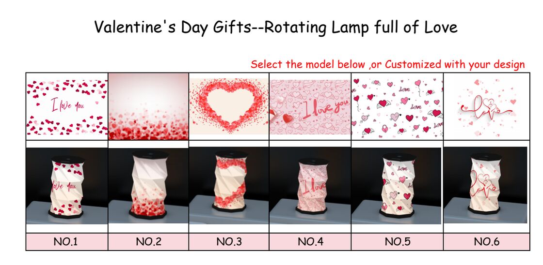 Lampada di carta pieghevole portatile per il giorno di San Valentino