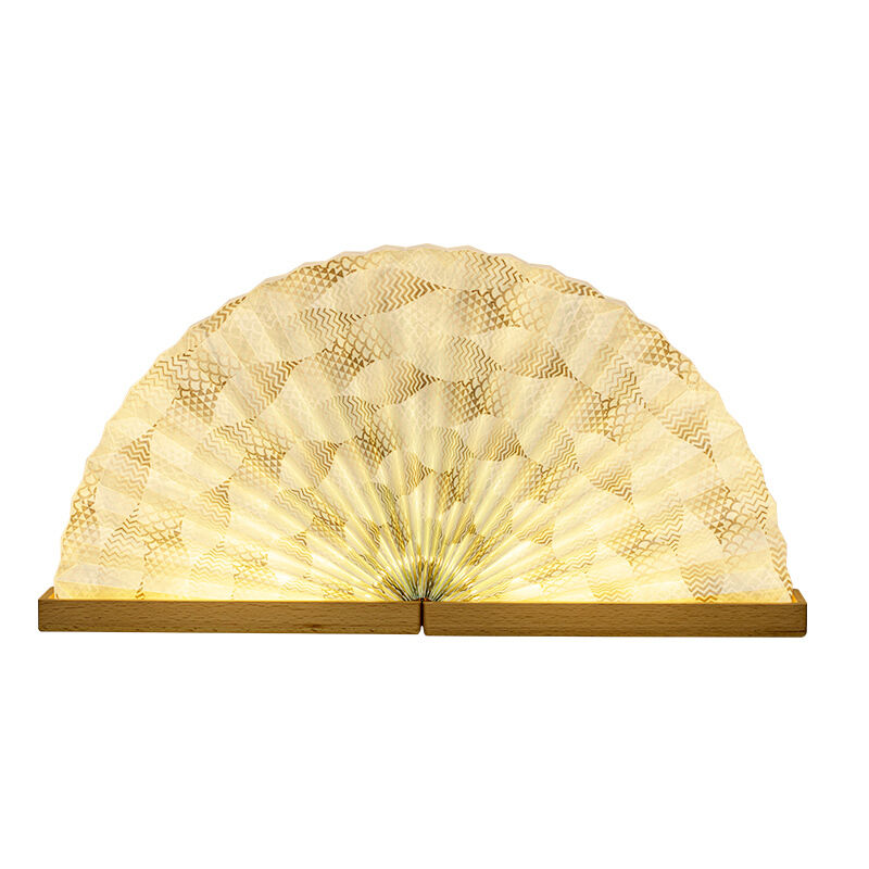 Lampada da terra decorativa cinese in carta piegata increspata, impermeabile, a LED