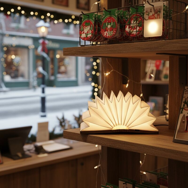Esemplare gratuito Mini Pieghevole Luminous Book Light Suction Creativo Frigo Magnet Design Promozionale Negozio Regalo Souvenir Shop