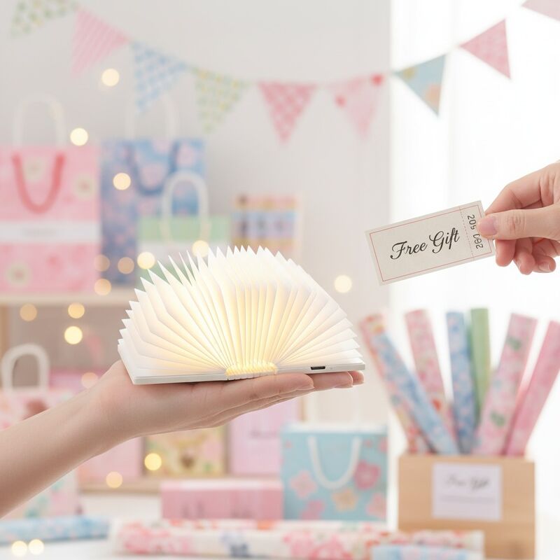 Fabrique Direct Mini Book Light ABS Design pliable Façade en papier pliable Frigger sans fil Magnéte Design Scenic Area Ensembles de cadeaux