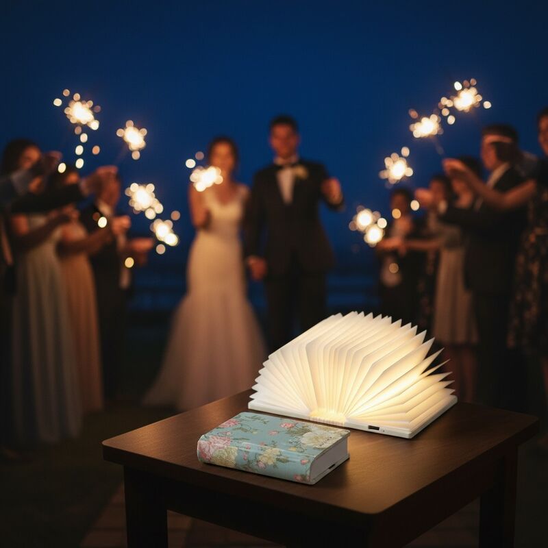 Nouveaut 2026 Livre lampe pliable en papier pas cher personnalisé prix raisonnable planificateur de conception voile mariage faveurs pour les invités