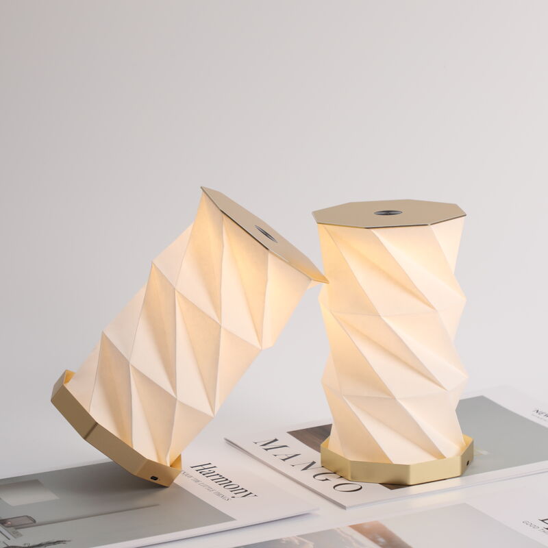 Lampe à papier pliable portable cylindrique carrée tournante pour le mariage