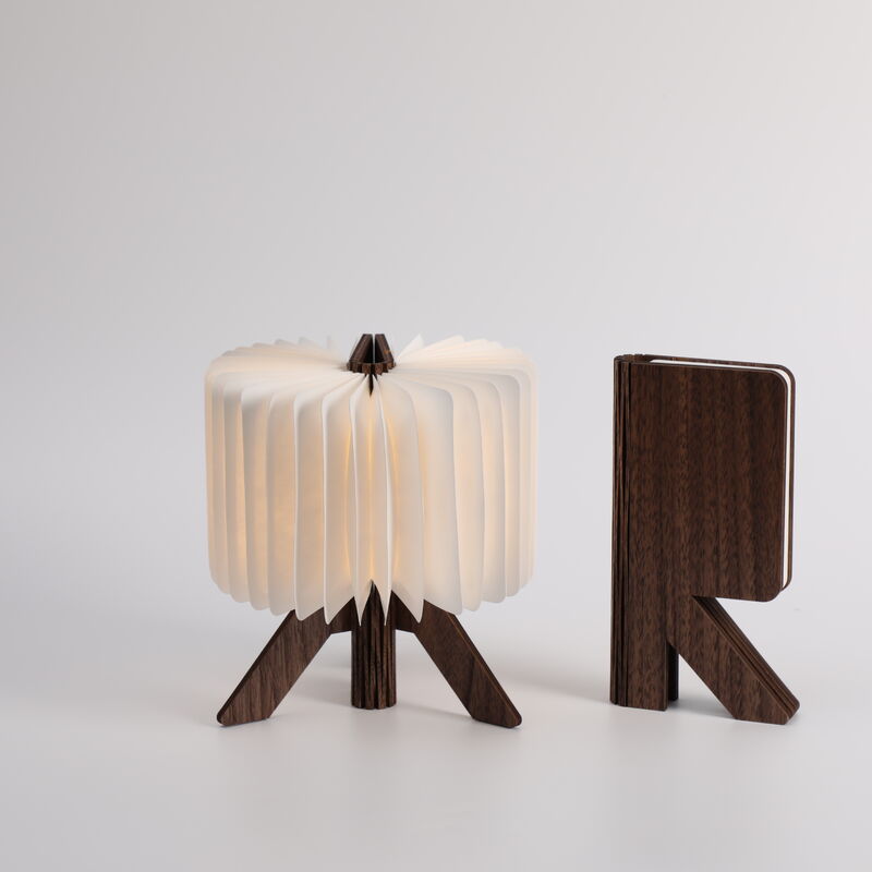 Table Bedside LED Origami Folded Paper Lamp Wooden Night Book Lights For Reading