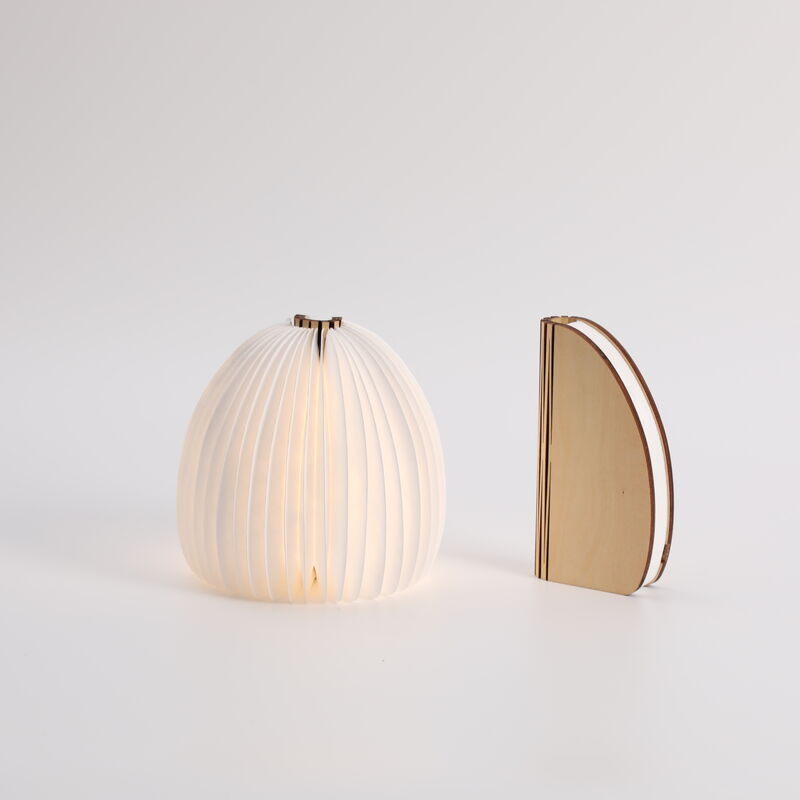 Folding LED Vase 3D Paper Lamp Reading Origami Night Light For Bedroom
