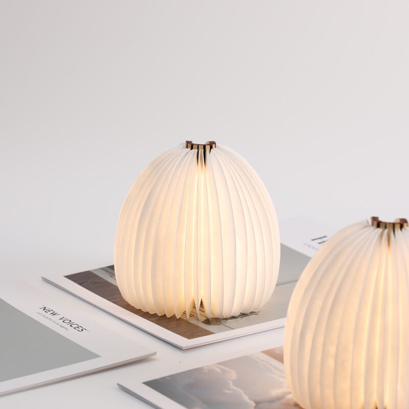 Folding LED Vase 3D Paper Lamp Reading Origami Night Light For Bedroom
