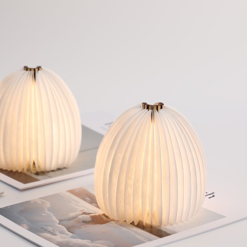 Folding LED Vase 3D Paper Lamp Reading Origami Night Light For Bedroom