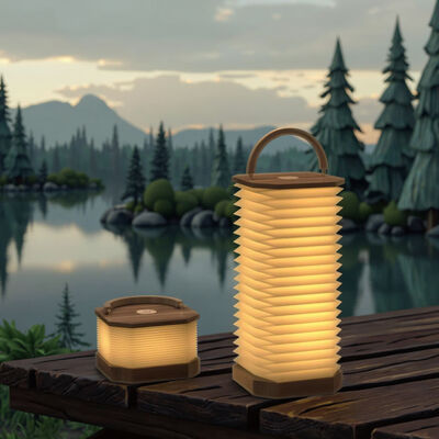 3D E26 LED Bedside Table Accordion Lamp Outdoor Camping Lighting